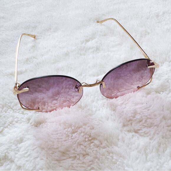 Ruth Clear Purple Round Metal Sunglasses - Picture 8 of 10